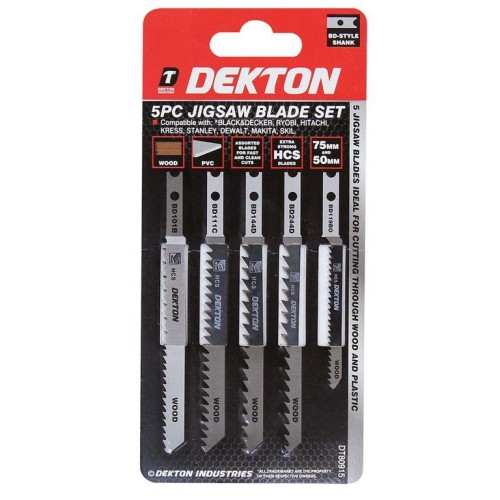 DEKTON Wood-Plastic Saw Set 5 Pcs. 75mm-50mm