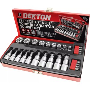 DEKTON Box Set 27 Pieces Nuts & Torx 1/2 & 3/8 Inch