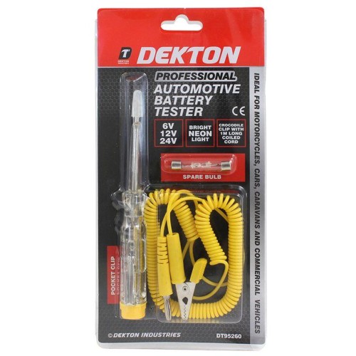 DEKTON 6V, 12V and 24V Car Battery Tester Screwdriver