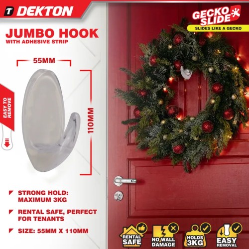 DEKTON Άγκιστρο Χουκ Μεγάλο Διάφανο Με Λωρίδα Λειτουργίας DEKTON Άγκιστρο Χουκ Μεγάλο Διάφανο Με Λωρίδα Λειτουργίας