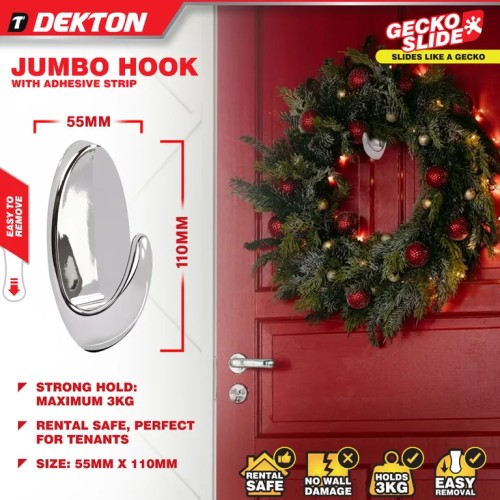 DEKTON Άγκιστρο Χουκ Μεγάλο Χρωμέ Με Λωρίδα Λειτουργίας DEKTON Άγκιστρο Χουκ Μεγάλο Χρωμέ Με Λωρίδα Λειτουργίας
