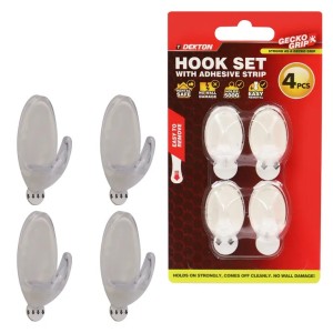 DEKTON Set 4 Τεμ. Άγκιστρα Χουκς Διάφανα Με Λωρίδα Λειτουργίας