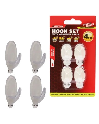 DEKTON Set 4 Τεμ. Άγκιστρα Χουκς Διάφανα Με Λωρίδα Λειτουργίας
