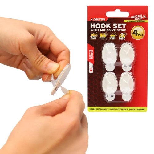 DEKTON Set 4 Τεμ. Άγκιστρα Χουκς Διάφανα Με Λωρίδα Λειτουργίας
