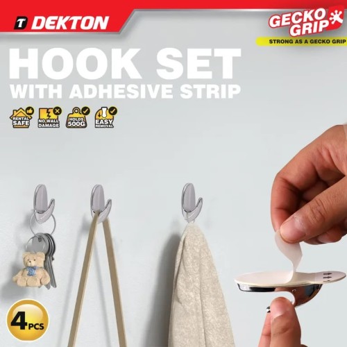 DEKTON Set 4 Τεμ. Άγκιστρα Χουκς Διάφανα Με Λωρίδα Λειτουργίας