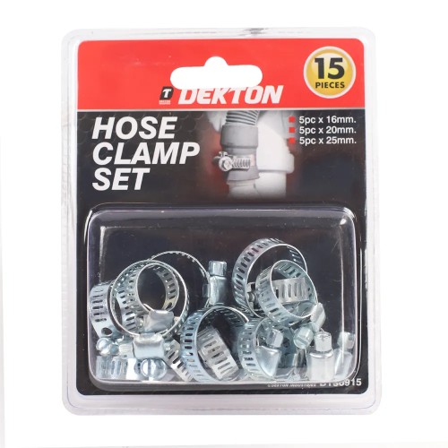 DEKTON Clamps Set 15 Pcs. (5PCx16mm. 5PCx20mm. 5PCx25mm)