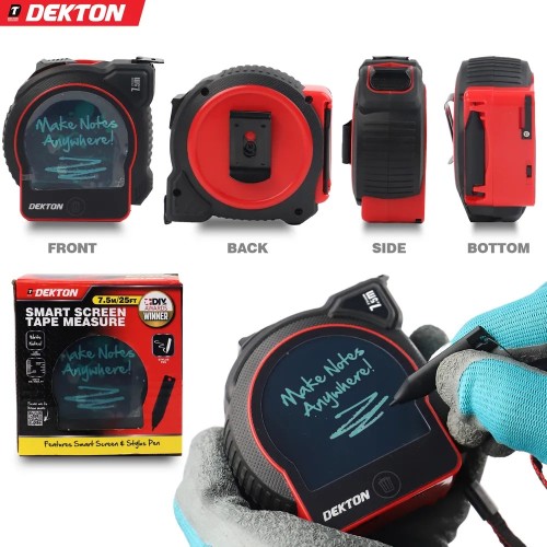DEKTON Μέτρο 7,5m Με Ψηφιακή Οθόνη Σημειωματάριο Και Στυλό