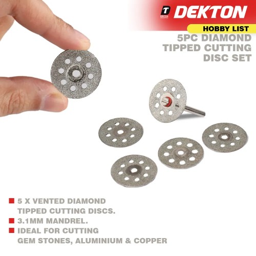 DEKTON 5 Piece Diamond Tipped Cutting Disc Set