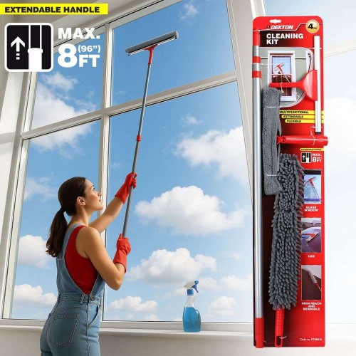 DEKTON Set Εργαλείων Καθαρισμού 4 Τεμ. Με Τηλεσκοπικό Κοντάρι 2,5m
