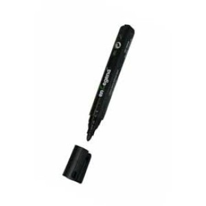 Μαρκαδόρος Ανεξίτηλος Επαναγεμιζόμενος Μαύρος Στρογγυλή Μύτη