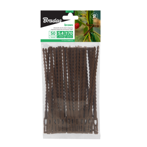 Releasable ties for plant strapping 5,4 mm x 17 cm - brown / 50 pcs