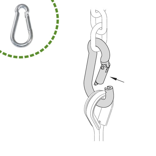 Safety Hook 8x80 m Galvanized DIN 5299/230Kg