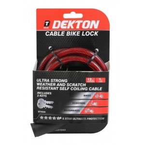 DEKTON Bike Lock 12mx1m & 2 Keys