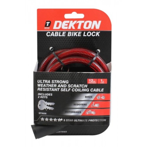 DEKTON Bike Lock 12mx1m & 2 Keys