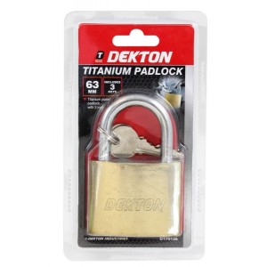 DEKTON Titanium Padlock 63mm 3 Keys