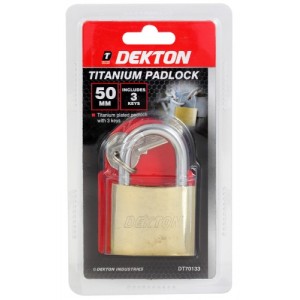 DEKTON Titanium Padlock 50mm 3 Keys