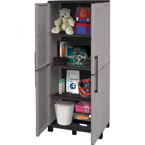 ART PLAST Wardrobe Plastic 68x37x169cm With 3 Shelves 2 Sheets