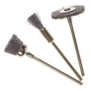 Mini Wire Brush Set 3 Pcs. Φ5-12-21m With Shaft Φ2.35m